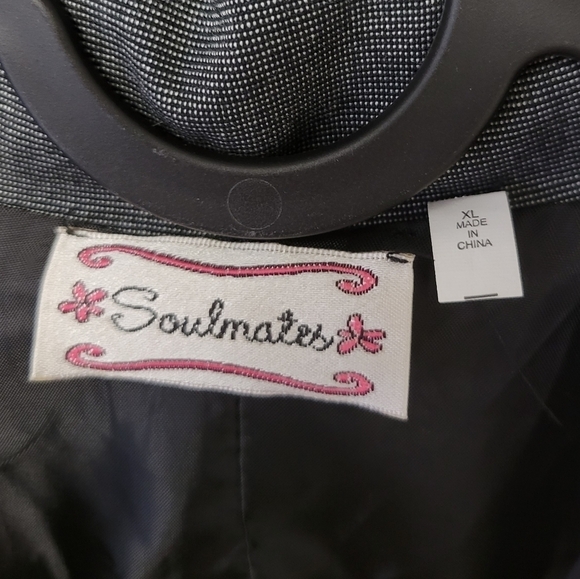 Soulmates Lace Blazer Charcoal Gray XL - Picture 4 of 6